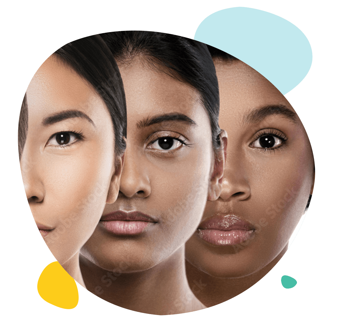 Portrait de femmes avec des teintes de peau différentes